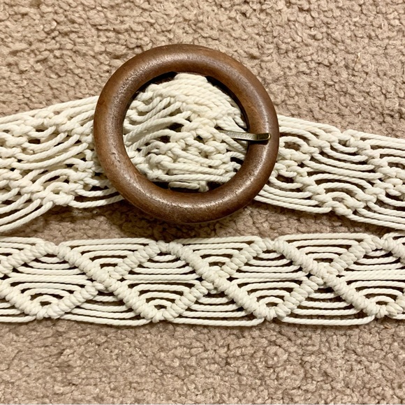 Boho Crochet & Wood Belt - Picture 3 of 3